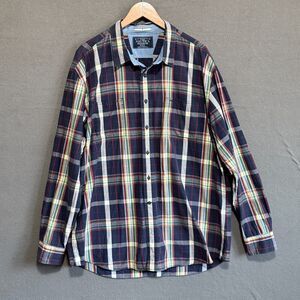 Vintage Nautica Mens XXL Plaid Shirt Button Down 100% Cotton Collar